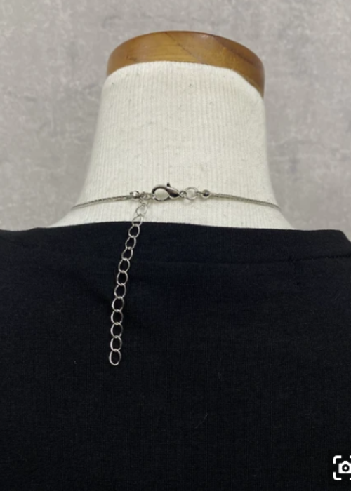 変形フェイクパールデザイン2連ネックレス