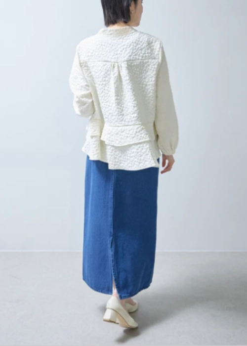 型押し2段フリルジャケット