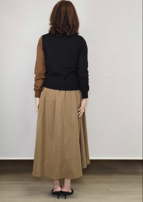 配色・アシンメトリードッキングワンピース