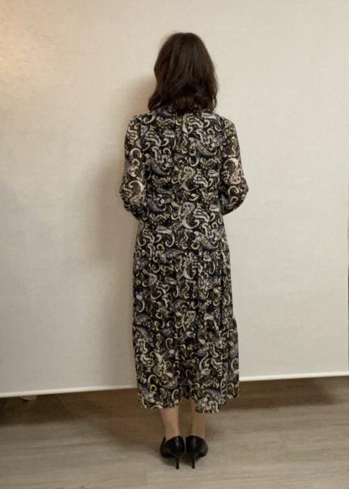 brown総柄シファンワンピース