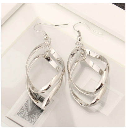 silverひし形Wリングピアス