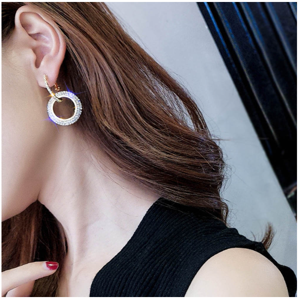 Wビジューリングピアス
