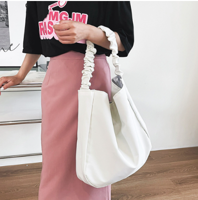 持ち手フリルトートバッグ(White)