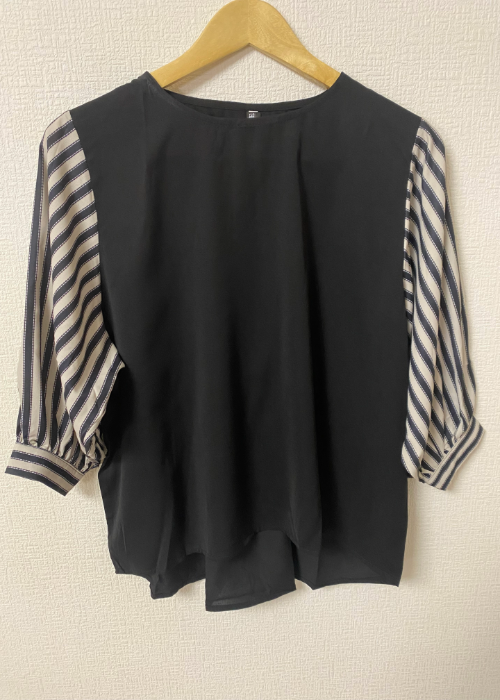 お袖ふんわりストライプトップス(7分丈)