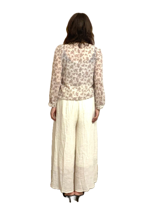 花柄シフォンフリルブラウス