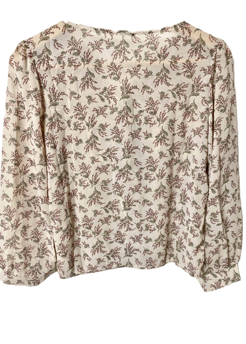 花柄シフォンフリルブラウス