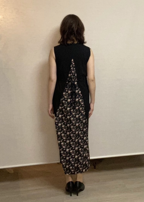 異素材ワンピース・花柄