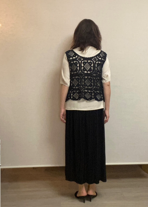 クロシェレースニットタンクトップ