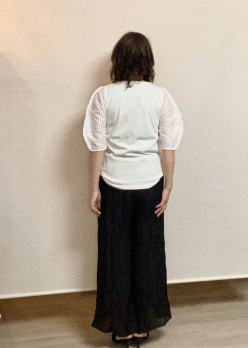 五分袖のお袖パンチングトップス