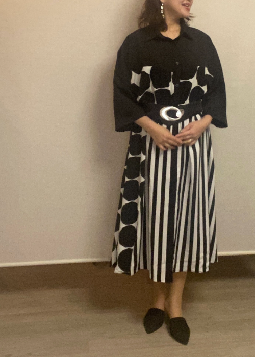モノトーンワンピース
