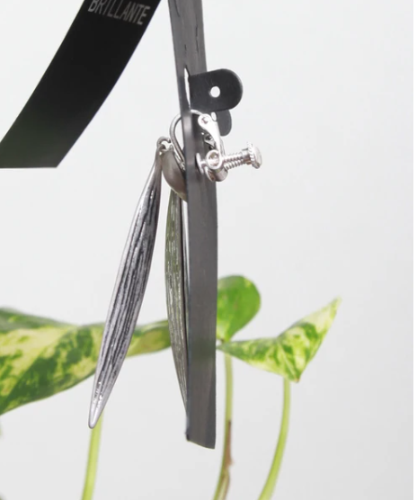 silver 大ぶりしずく型 イヤリング