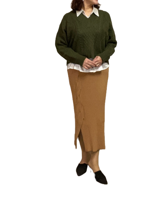 ケーブル編み・ざっくりデザインセーター