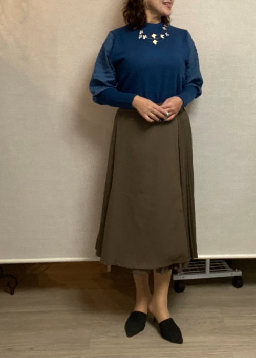 ニットお袖デザインプルオーバー