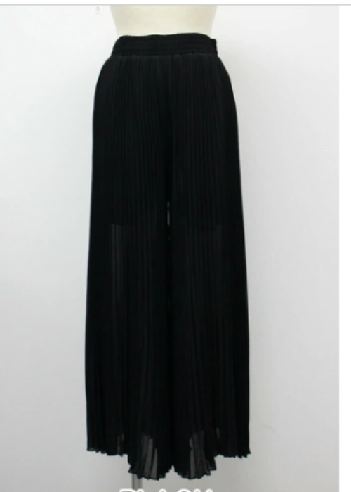 シフォンプリーツ・ワイドパンツ