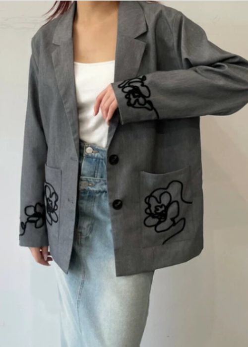 TRツイルコード・刺繍ジャケット