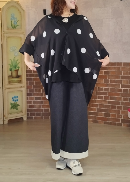 シフォン・ドットビッグブラウス
