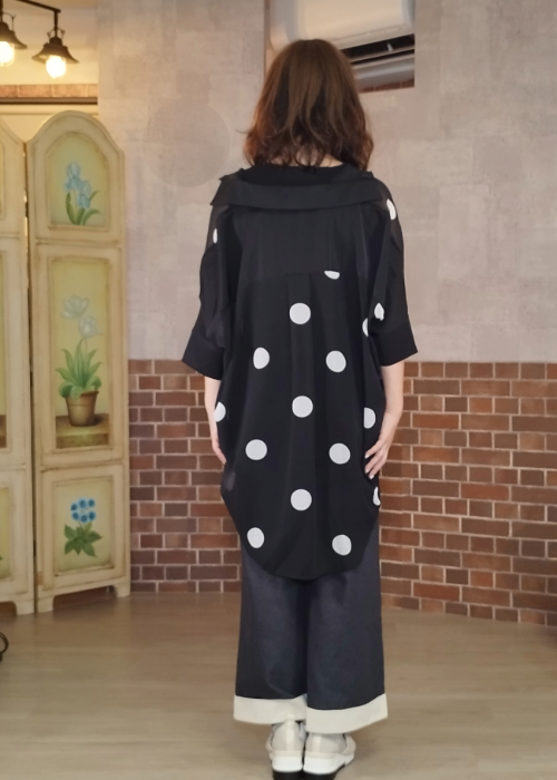 シフォン・ドットビッグブラウス
