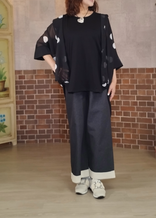 シフォン・ドットビッグブラウス
