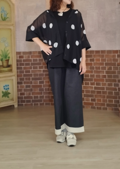 シフォン・ドットビッグブラウス