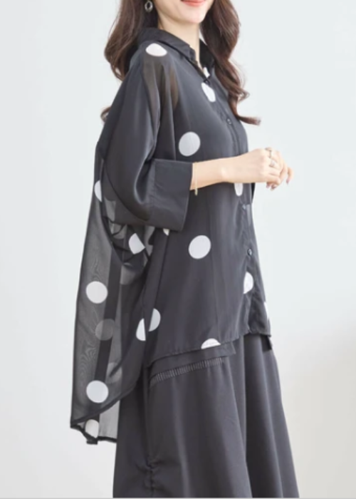シフォン・ドットビッグブラウス