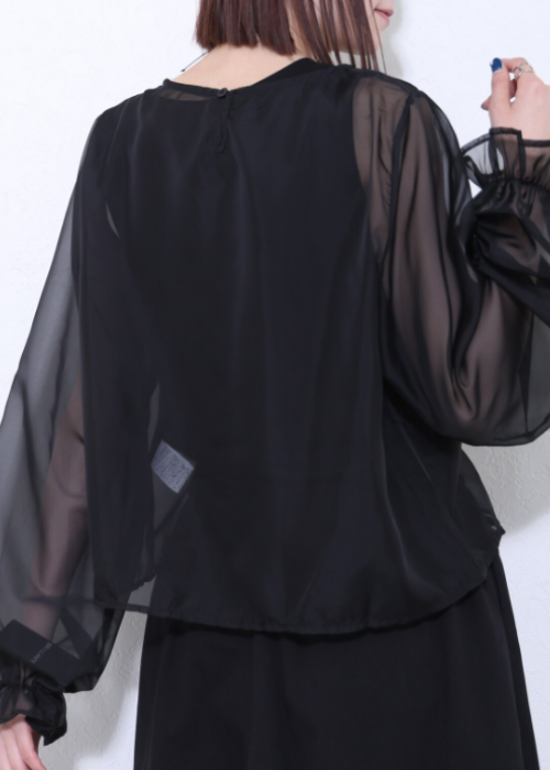 シフォンシャーリングデザイントップス