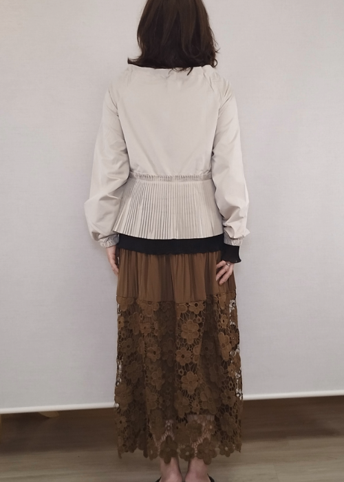 裾プリーツギャザージャケット