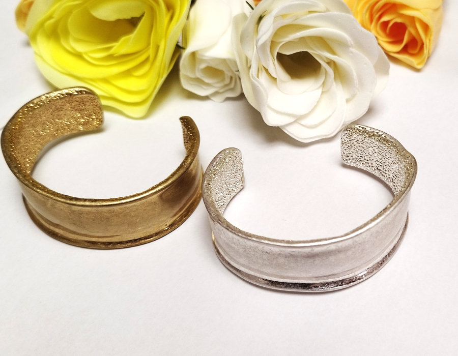 燻しsilver&goldバングル