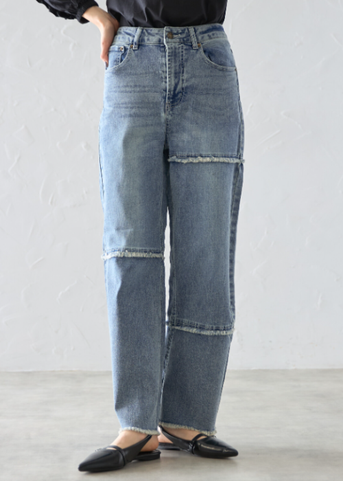 フリンジ付き・デニムパンツ