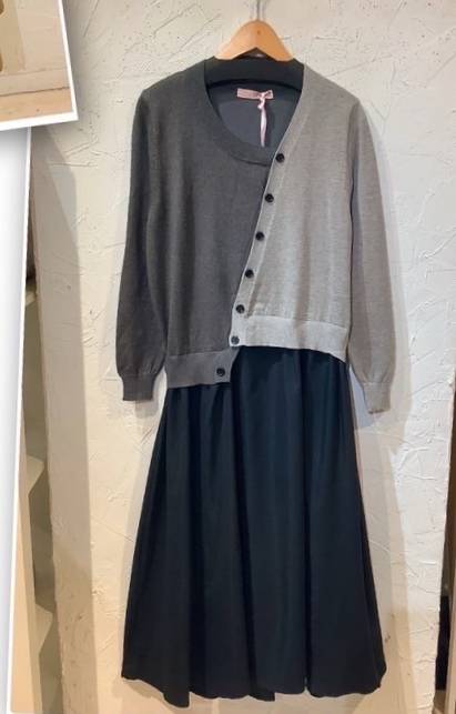配色・アシンメトリードッキングワンピース