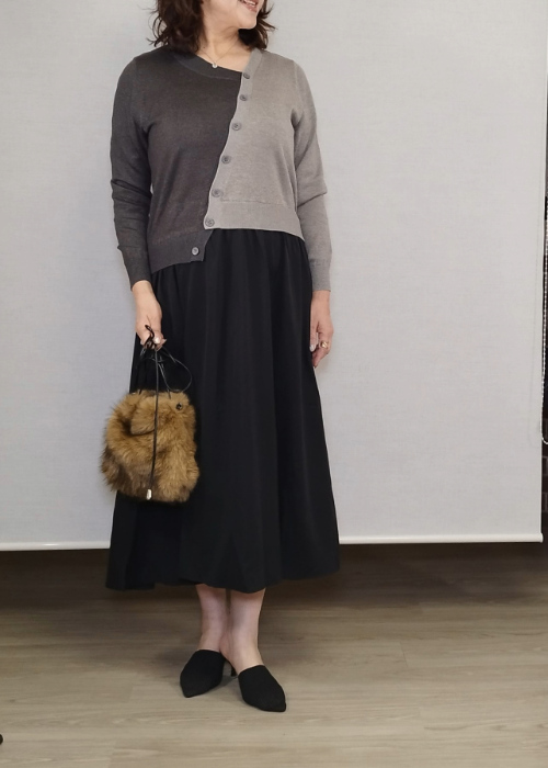 配色・アシンメトリードッキングワンピース