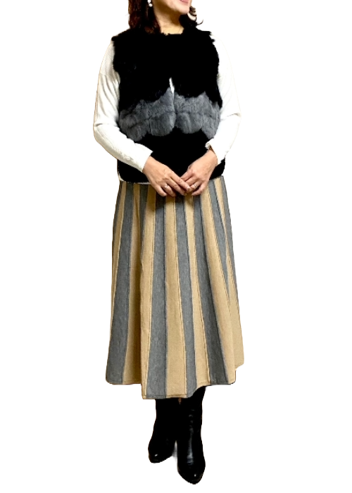 デザインリアルファー付きジレ