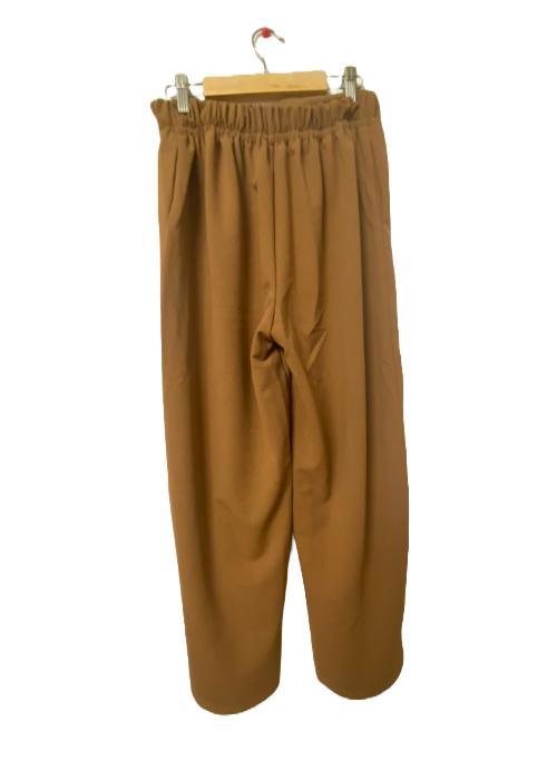 ジョーゼット裾ベント入りパンツ(brown)