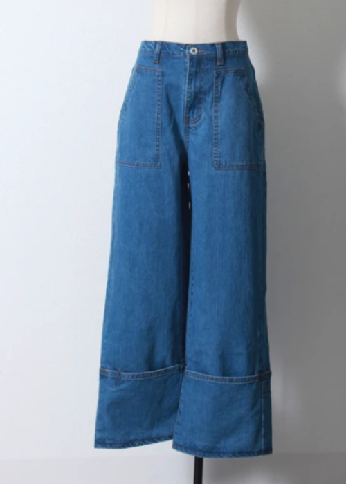 ロールアップ・ステッチデニム