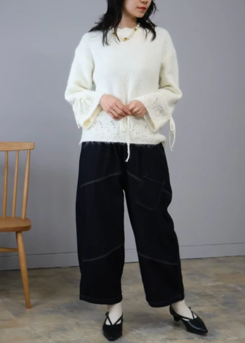 リボンデザインニット プルオーバー