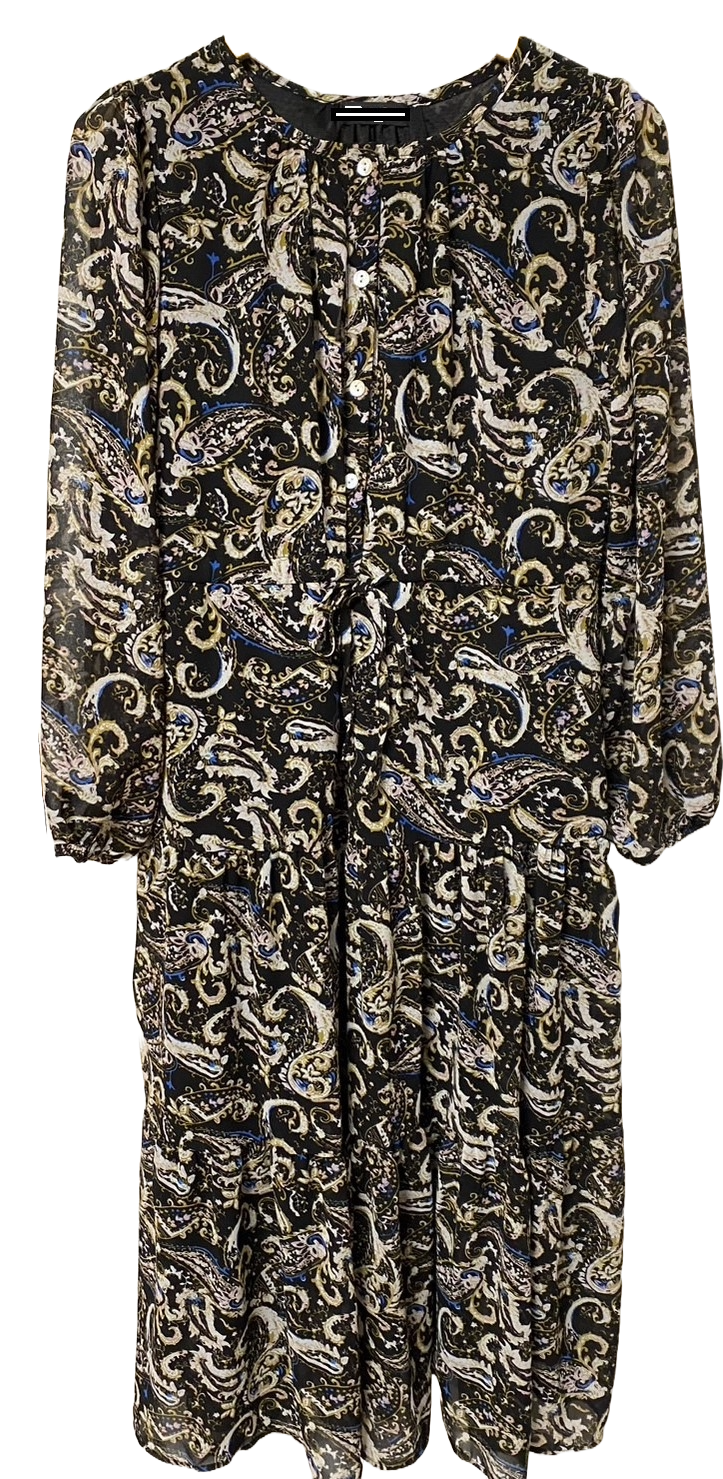brown総柄シファンワンピース