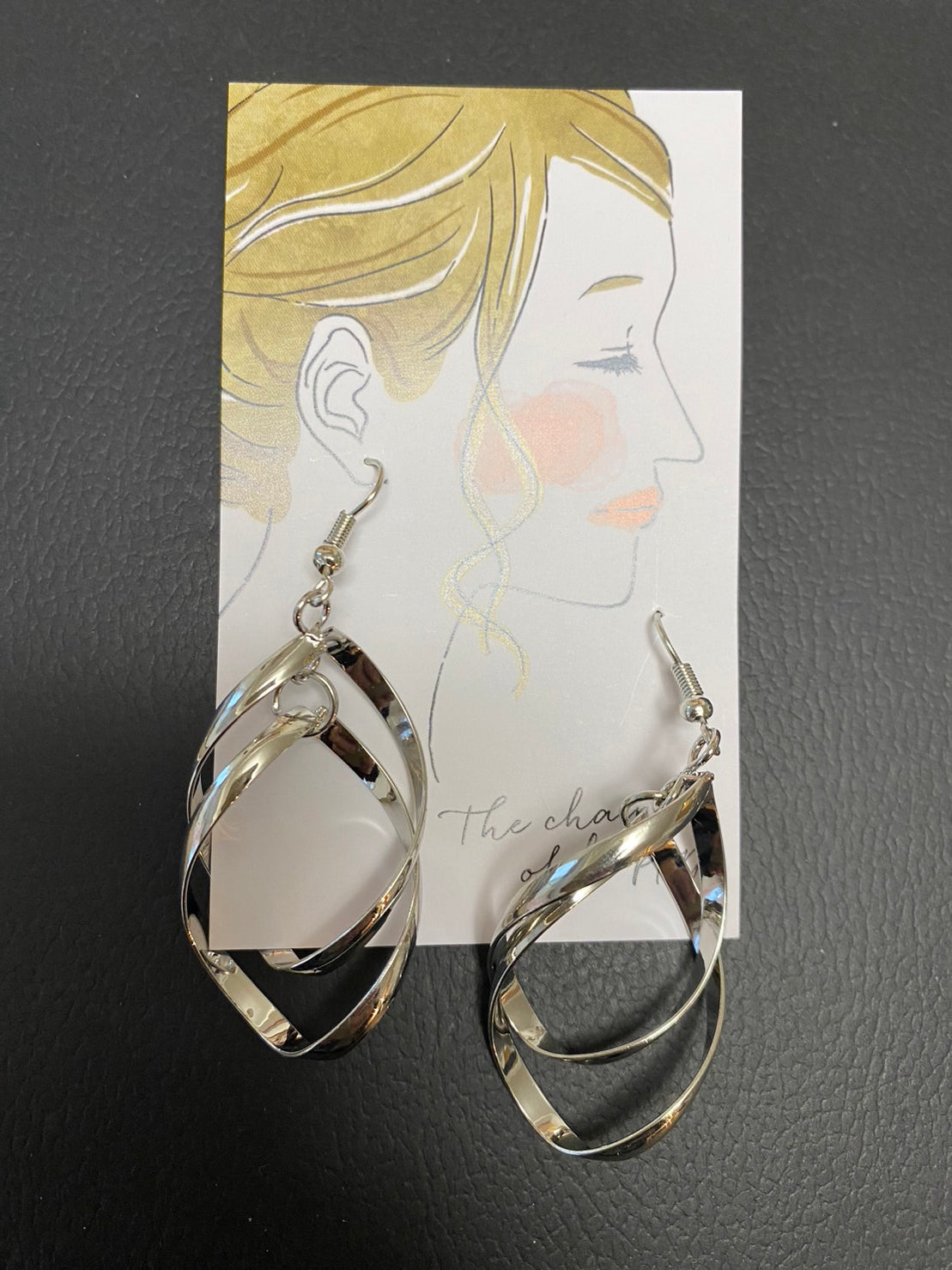 silverひし形Wリングピアス