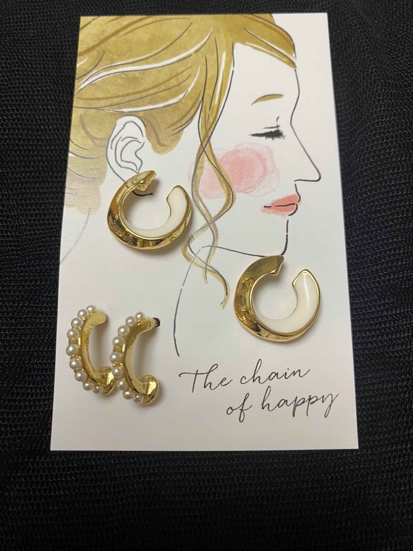 White×goldピアス(2個セット)