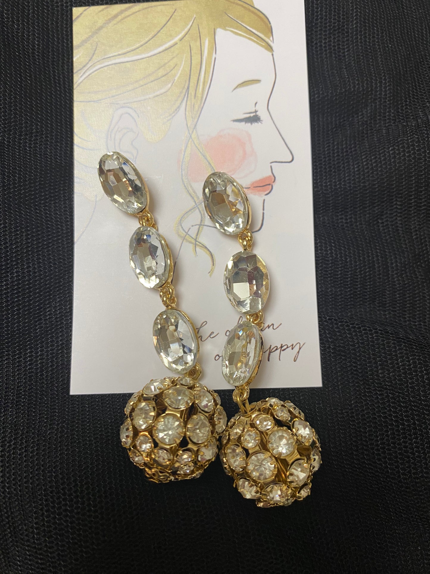 ピアス(ビジュー)ロング2色展開