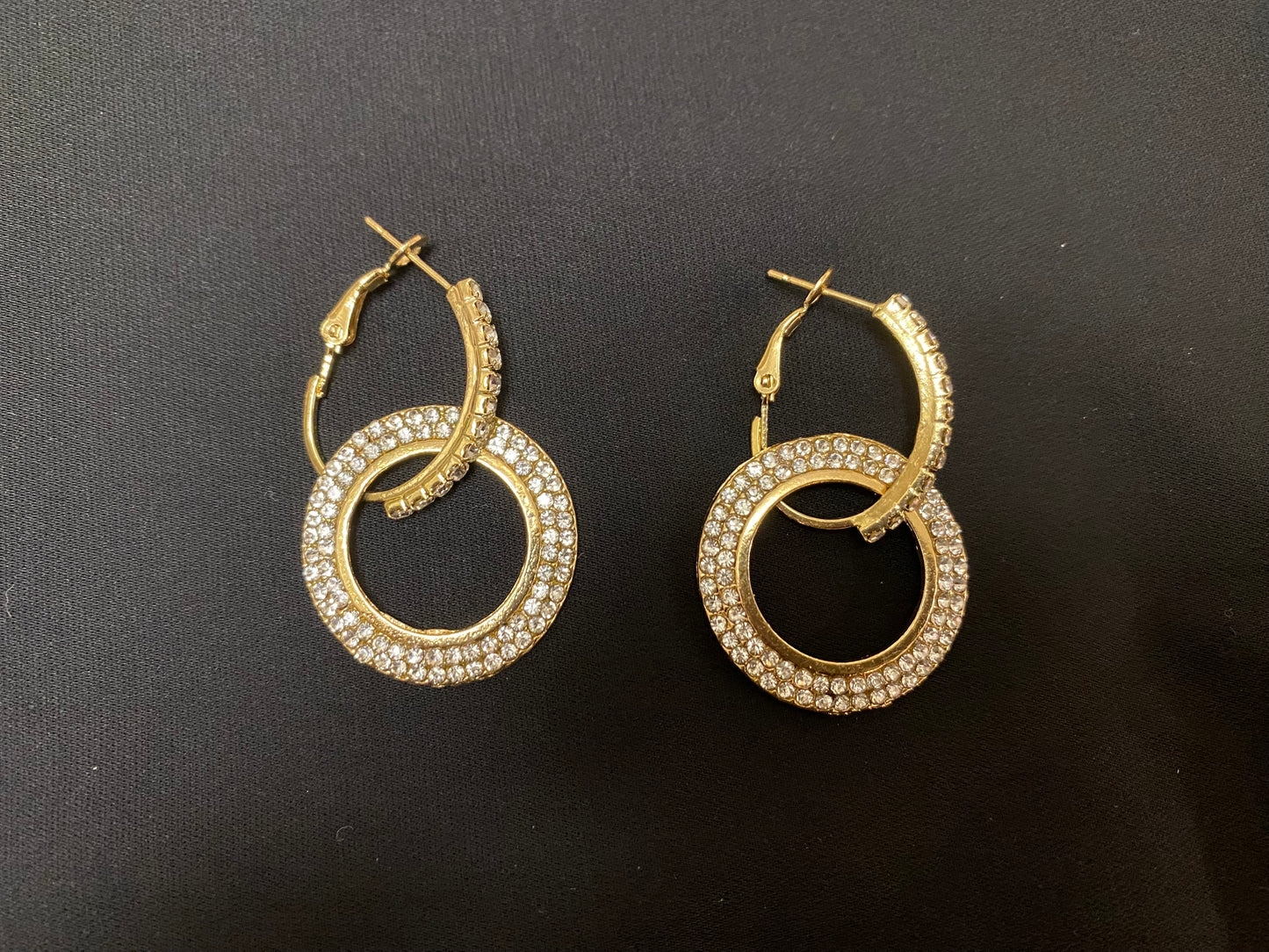 Wビジューリングピアス