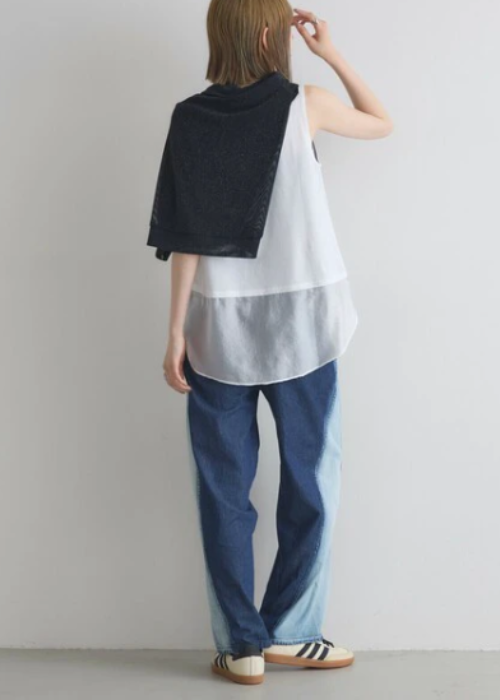 レイヤー用裾シフォンタンクトップ