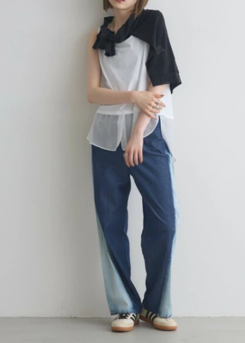 レイヤー用裾シフォンタンクトップ