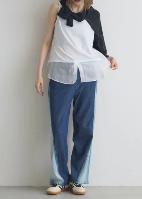 レイヤー用裾シフォンタンクトップ