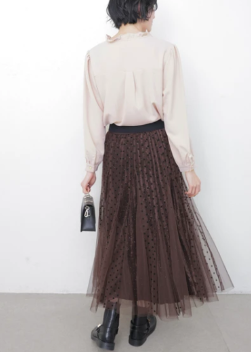 フリルプリーツブラウス