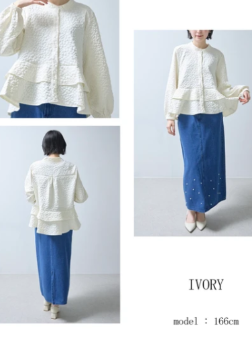 型押し2段フリルジャケット