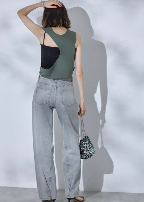 変形ベスト　カットジョーゼットセットアップ