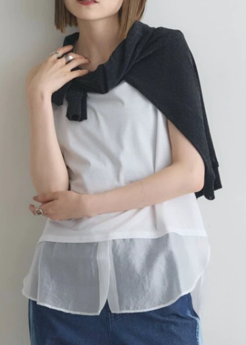 レイヤー用裾シフォンタンクトップ