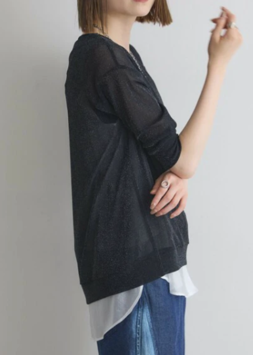 レイヤー用裾シフォンタンクトップ