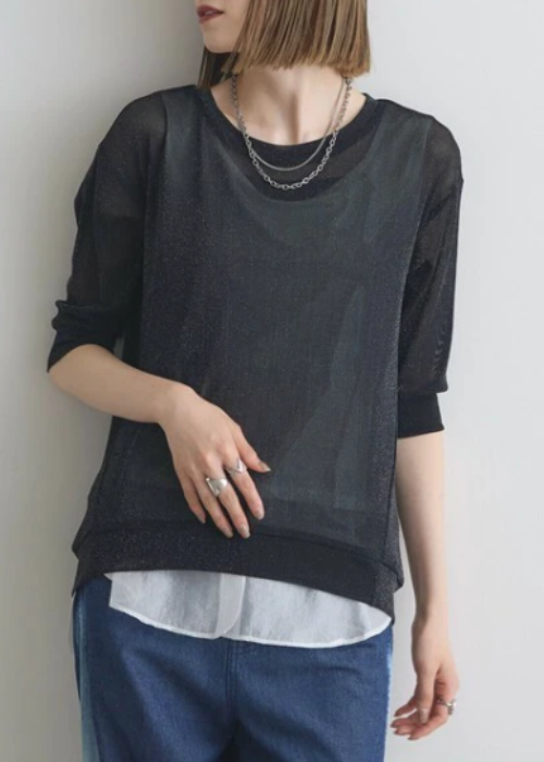 レイヤー用裾シフォンタンクトップ