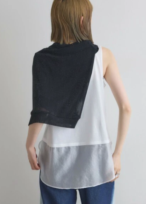 レイヤー用裾シフォンタンクトップ