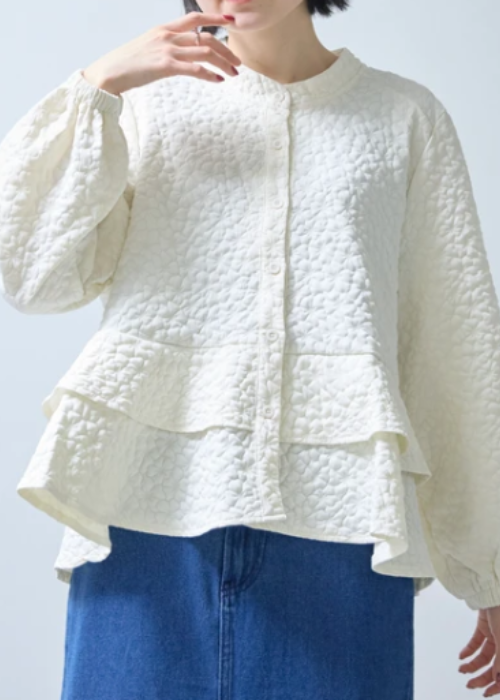 型押し2段フリルジャケット